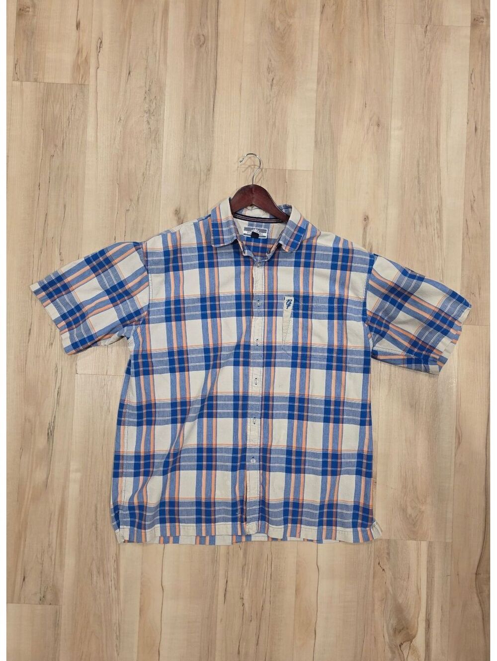 Phat Farm Men's XL Short Sleeve Button-Up Plaid Shirt